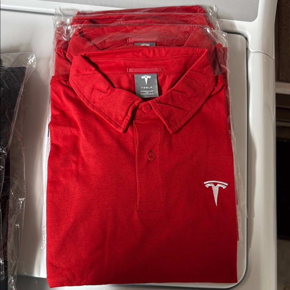 Tesla Red Men's Polo Shirt